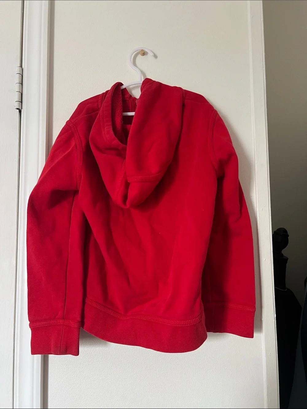 Nike Boys Red Full Zip Fleece Hoodie XS White Swoosh